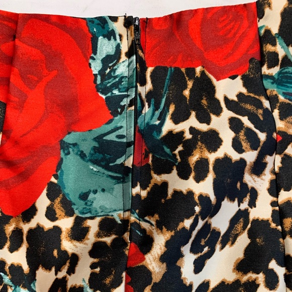 Cheetah Rose Print Flute Skirt- Size 11-12 - Picture 6 of 6